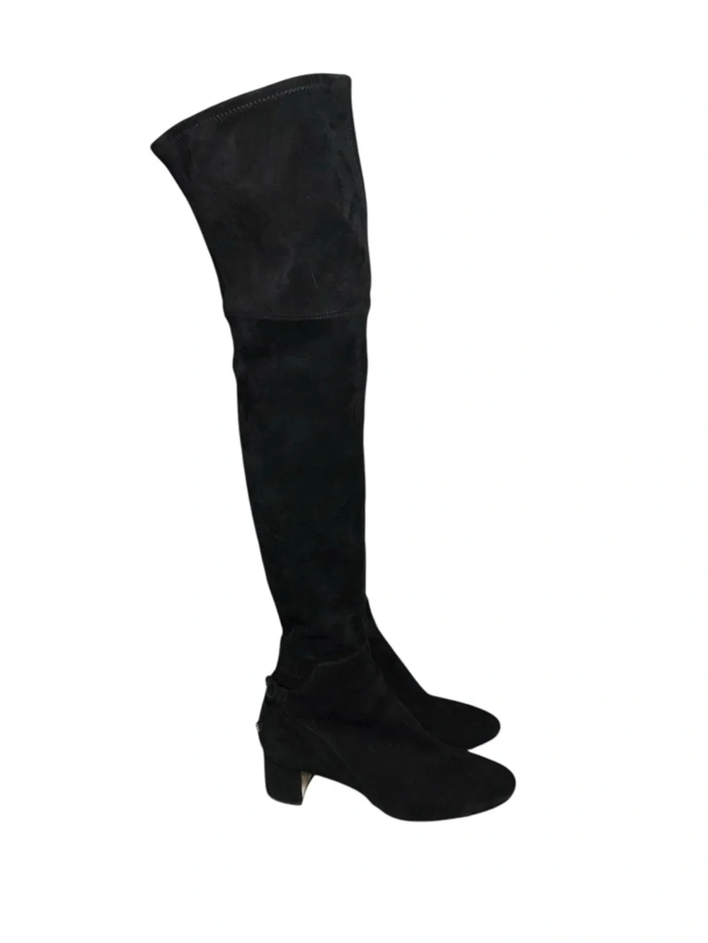 Tory Burch Women’s Size 8.5 Black Stretch Suede Laila Over The Knee High Boots